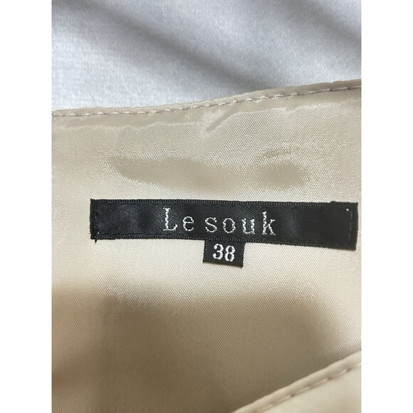 Le Souk Womens 38 (S) Beige Pencil Midi Sleeveless‎ Dress - Picture 5 of 8